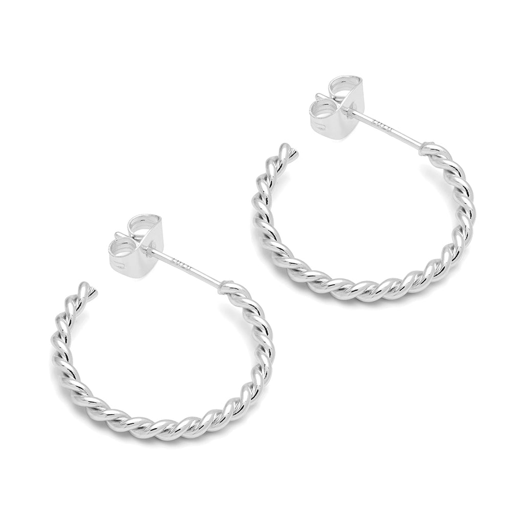 LULU Copenhagen Twisted Hoops paar - versilbert Hoops Silver Plated