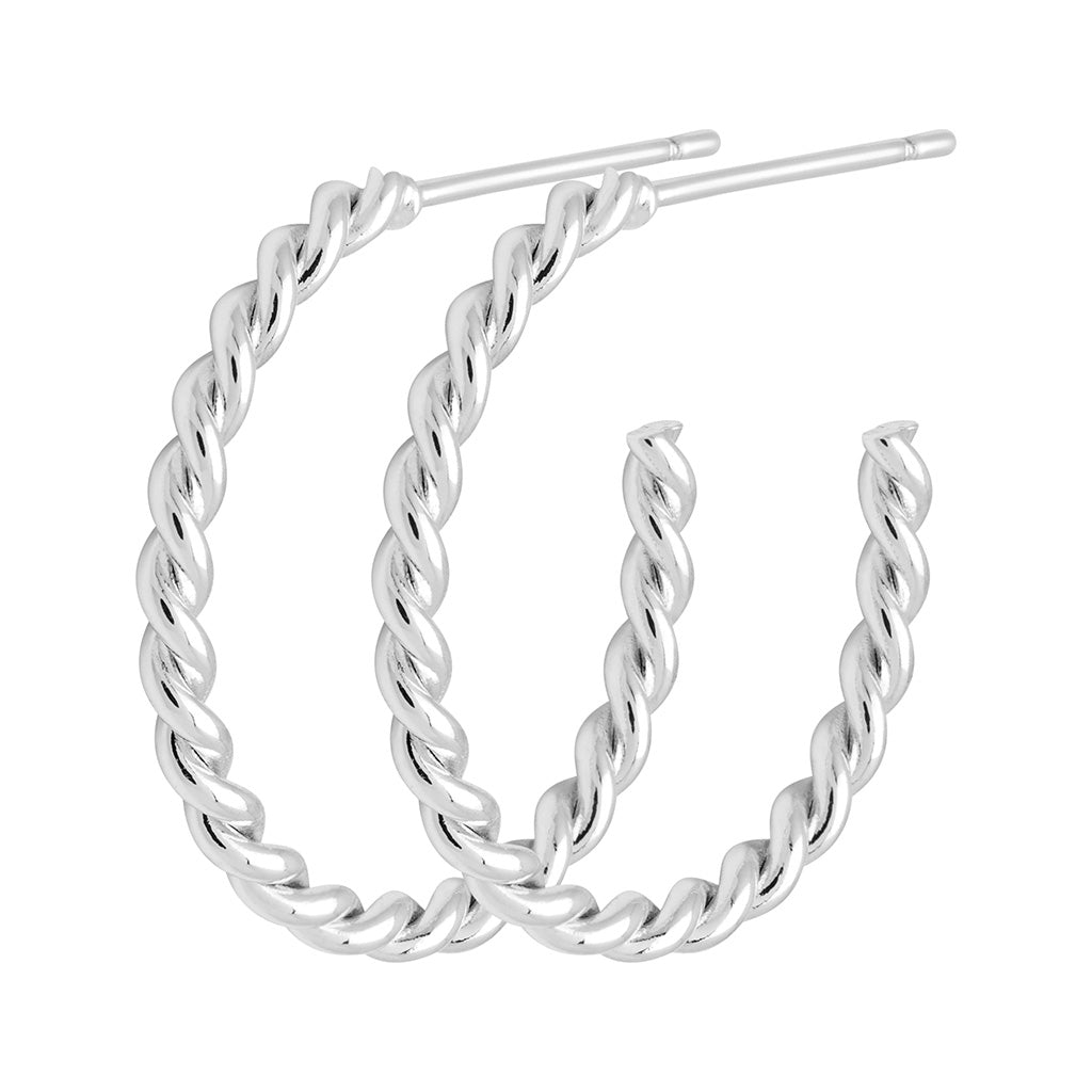 LULU Copenhagen Twisted Hoops paar - versilbert Hoops Silver Plated