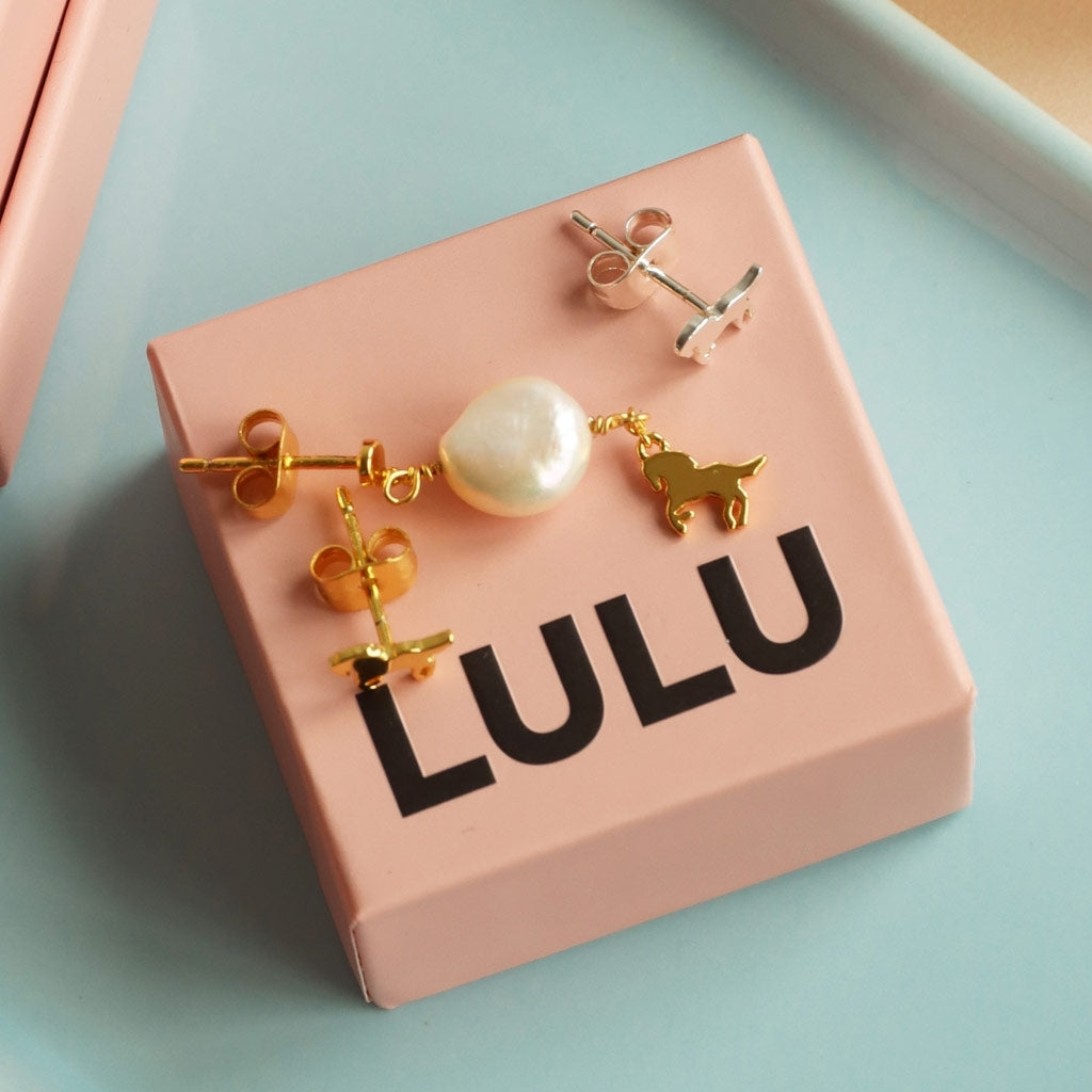 LULU Copenhagen Wild Horse Pearl Ohrring 1 stück vergoldet Ear stud, 1 pcs Vergoldet