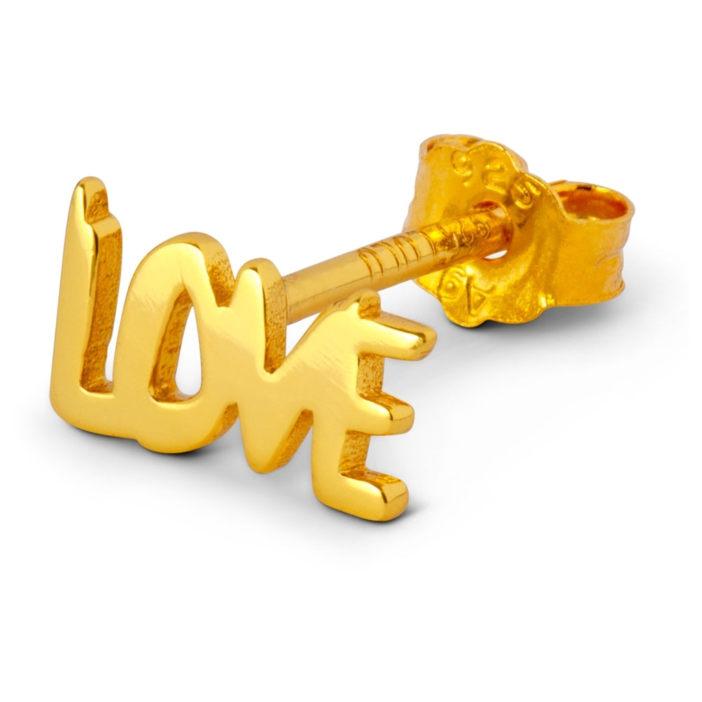 LULU Copenhagen Word Love Ohrring 1 stück Ear stud, 1 pcs Vergoldet