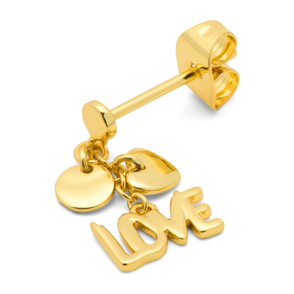 LULU Copenhagen Word Love Dangling Ohrring 1 stück Ear stud, 1 pcs Vergoldet