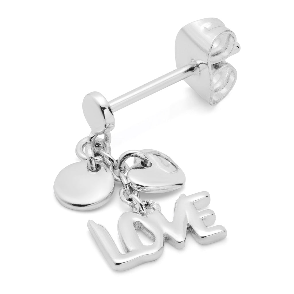 LULU Copenhagen Word Love Dangling Ohrring 1 stück Ear stud, 1 pcs Silver Plated