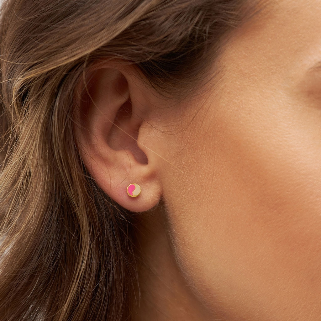 LULU Copenhagen Yin Yang Ohrring 1 stück Ear stud, 1 pcs Pink/Buttercream
