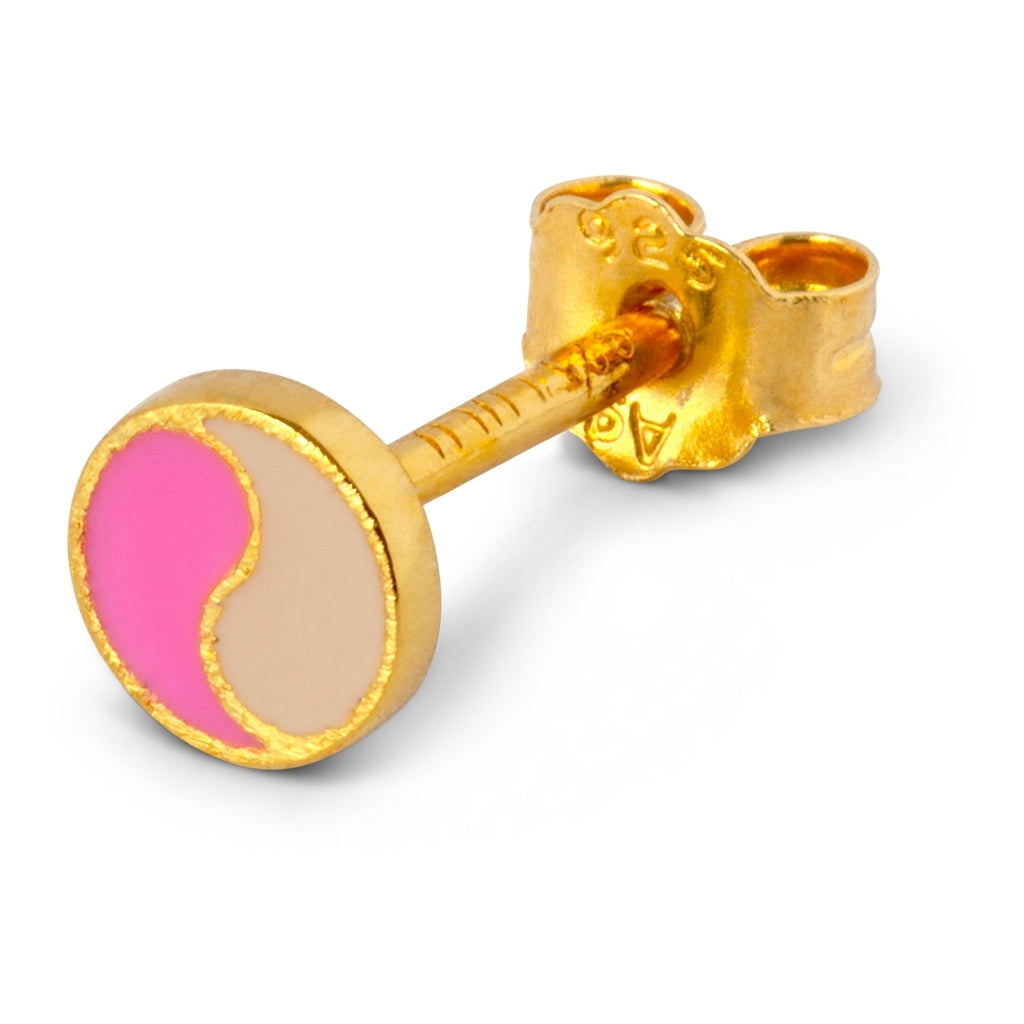 LULU Copenhagen Yin Yang Ohrring 1 stück Ear stud, 1 pcs Pink/Buttercream