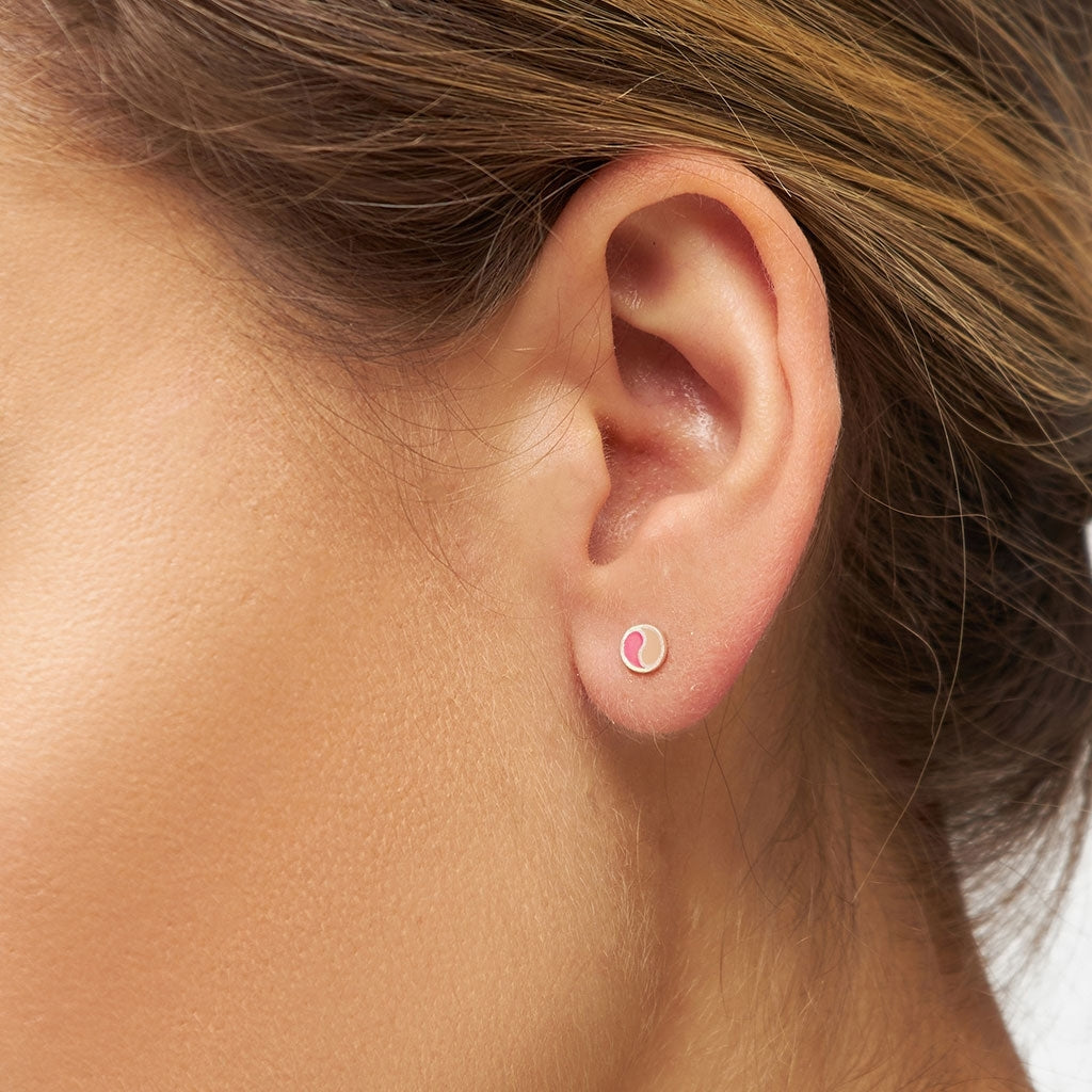LULU Copenhagen Yin Yang Ohrring 1 stück Ear stud, 1 pcs Pink/Buttercream