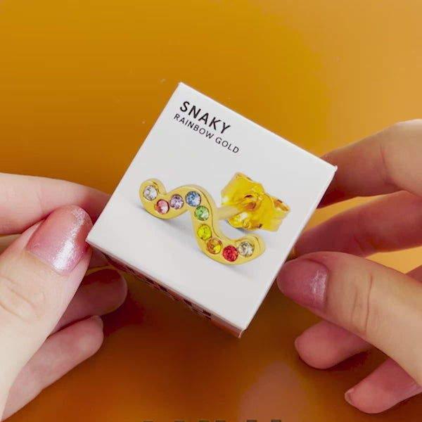 LULU Copenhagen Snaky Ohrring 1 stück Ear stud, 1 pcs Rainbow - Video preview