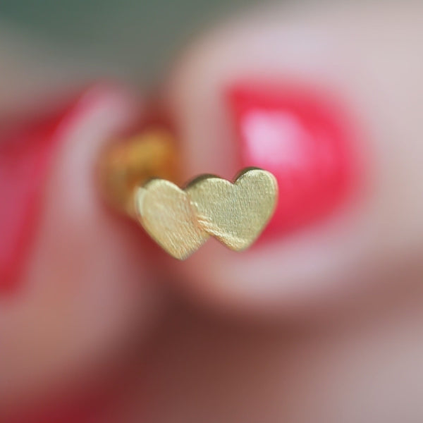 LULU Copenhagen Domino Hearts 2 Ohrring 1 stück Ear stud, 1 pcs Vergoldet - Video preview