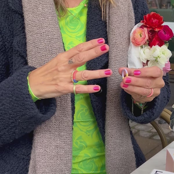 LULU Copenhagen Double Color Ring silber Rings Silver/Light Pink - Video preview