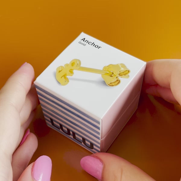 LULU Copenhagen Anchor Ohrring 1 stück Ear stud, 1 pcs Vergoldet - Video preview