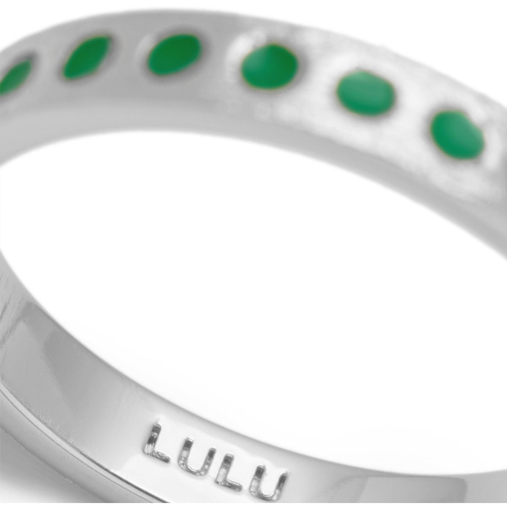 LULU Copenhagen Pattern Ring silber Rings Hellgrün