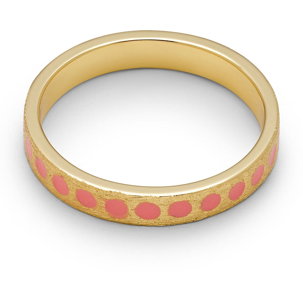 LULU Copenhagen Pattern Ring vergoldet Rings Burnt Coral