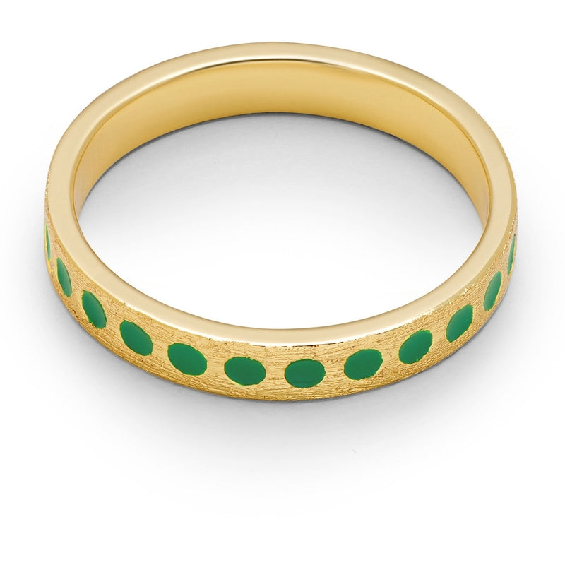 LULU Copenhagen Pattern Ring vergoldet Rings Hellgrün